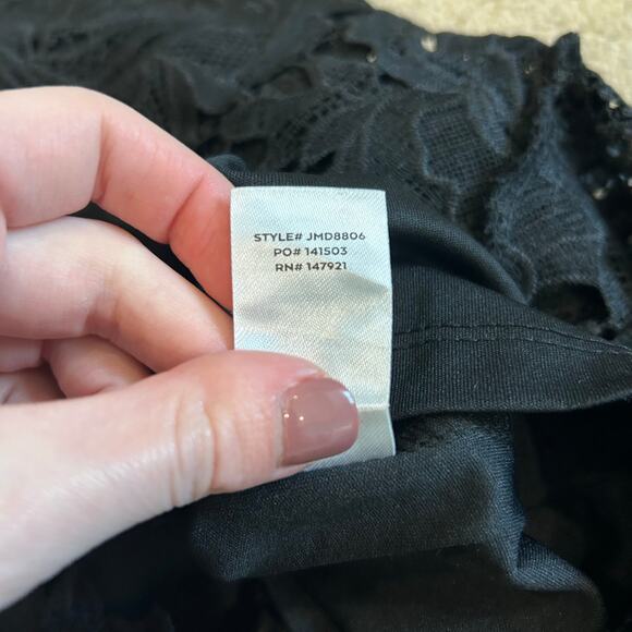 NWT Lulus A Fine Romance Black Lace Sheath Dress LBD Party Cocktail Goth Size M - Picture 8 of 8